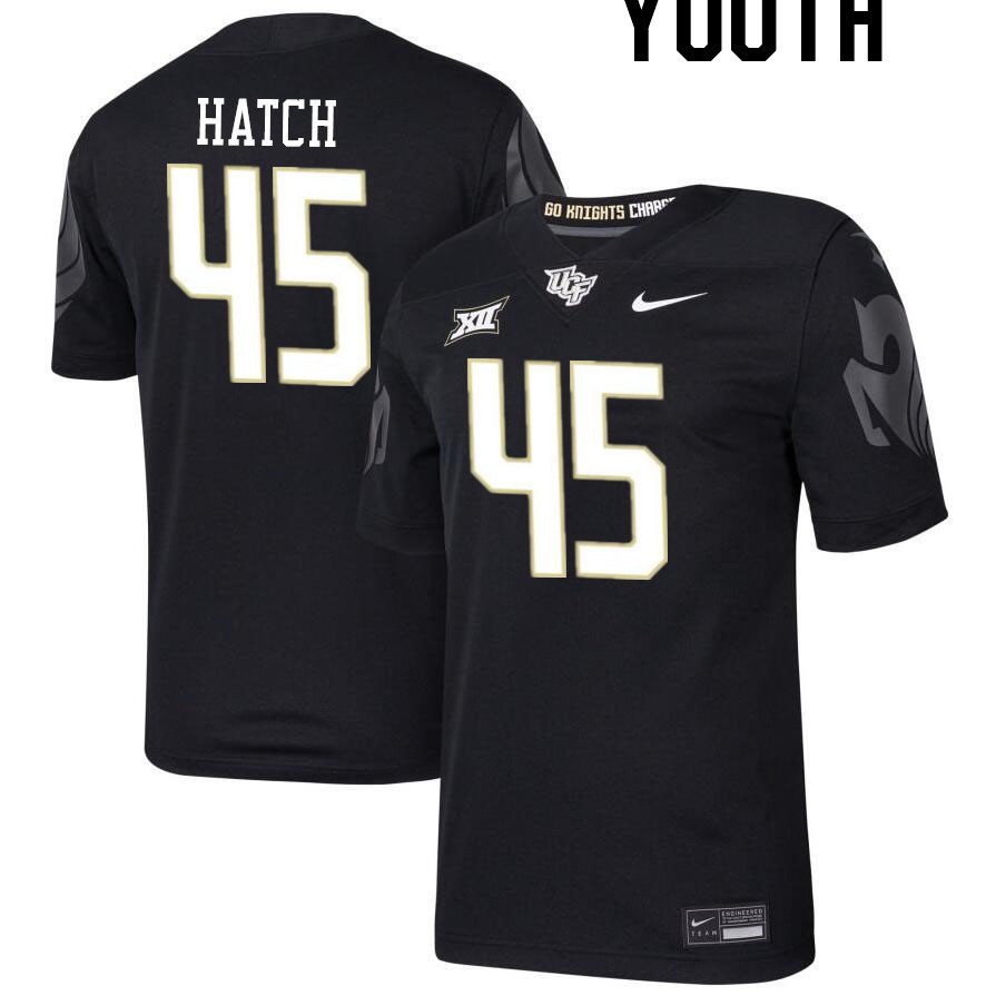 Youth #45 Quentin Hatch UCF Knights Big 12 Conference College Football Jerseys Stitched-Black